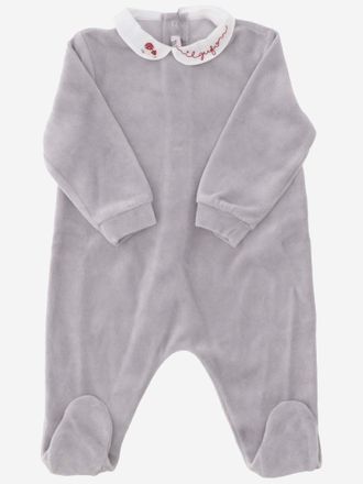 Il Gufo Girls Romper Chenille Pearl Grey Main Fabric: Cotton Tracksuit Sets