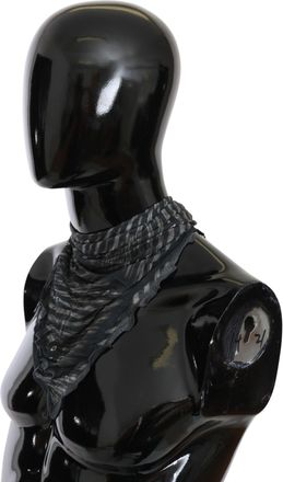 Costume National Black Gray Viscose Foulard Branded Womens Scarf