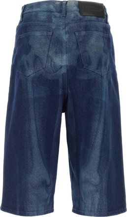 Off-white Mens Denim Bermuda Shorts Blue Cotton Bermudas
