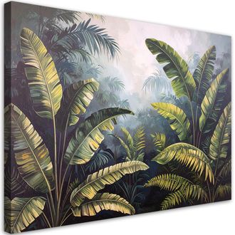 Feeby Impresi&oacute;n De Imagen Hojas De Palmera Y Platanero Selva 100x70