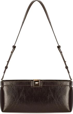 Elisabetta Franchi Naplak-effect Baguette Tas - Dames - Schoudertassen - Bruin - ONE Size - Polyester - Tassen