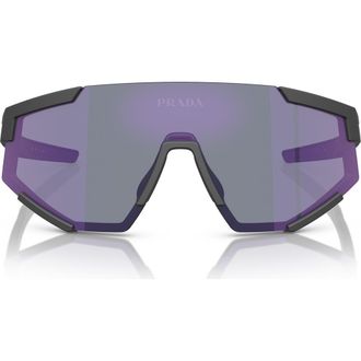 Prada 137mm Pillow Shield Sunglasses in Violet at Nordstrom
