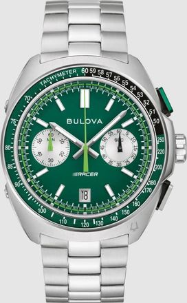 Bulova Racer Chronograph Quartz Green Dial Mens Watch 98B468