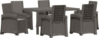 vidaXL Conjunto De Comedor De Jard&iacute;n 7 Uds. Gris Claro Pp Vidaxl