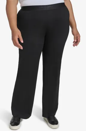 Karl Lagerfeld Nylon Blend Compression Pants in Black at Nordstrom, Size 2X