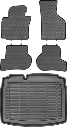 OEM Juego De Alfombrillas De Goma Para Coche Y Alfombrilla Para Maletero Para Volkswagen Golf Vi Hatchback (2008-2012)