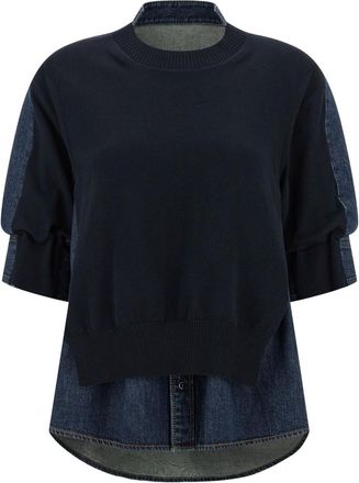 sacai Blue Shirt Sweater