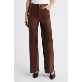 Frame Denim Le Slim Palazzo Leather Pants in Cedar at Nordstrom Rack, Size 25