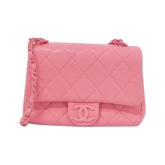 Chanel Pre-owned Caviar Skin Schoudertas - Dames - Pre-owned - Roze - Maat: ONE Size Leer