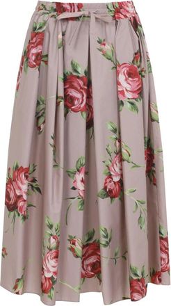 Dolce & Gabbana Cotton Midi Rok - Dames - Midirokken - Veelkleurig - M - Katoen - Rokken