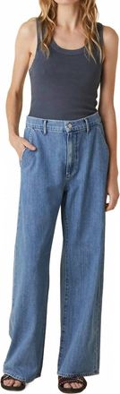 LE JEAN Sydney Wide Leg Trouser In Crystal Blue