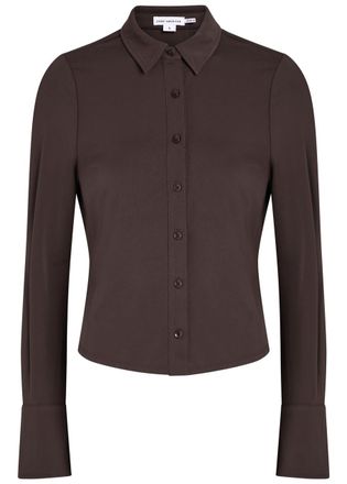 Good American Matte Stretch-jersey top - Dark Brown - Xxl (UK18 / Xxl)