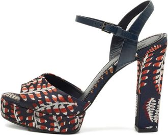 Tory Burch Sandali Brocade con tacco largo - Blu