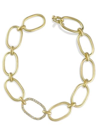 Irene Neuwirth chain link bracelet - women - Diamond/Gold - One Size - Metallic