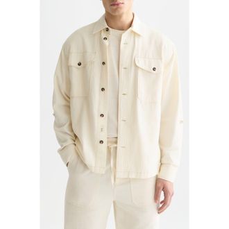 Scotch & Soda Cotton & Linen Overshirt in Eggnog at Nordstrom, Size Xx-Large