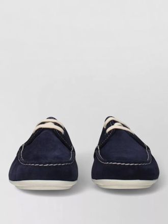 Prada suede leather slip-on loafers