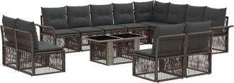 vidaXL Conjunto De Sof&aacute;s De Jard&iacute;n 13 Uds. Gris Y Gris Oscuro Vidaxl