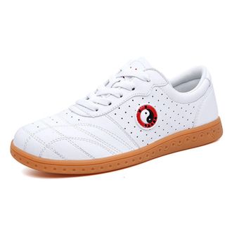Generic Taekwondo Shoes Lightweight Sport Boxing Kung Fu Taichi for Men and Women(White,5.5 UK)