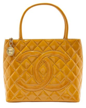 Chanel Orange Patent Leather Medallion Tote (Authentic Pre-Loved)
