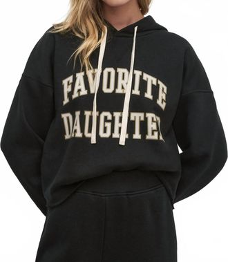 Favorite Daughter Cropped Collegiate Hoodie In Black