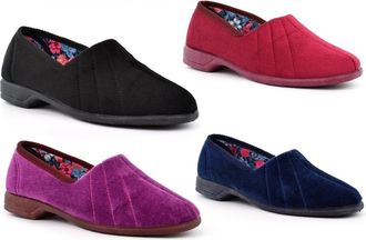 Generic Womens Rubber Sole Slippers Size 4 Ladies Slip On Slipper Size 7 Womens Carpet Slipper Ladies Slip On Slippers Rubber Sole Sizes 3-8 Red/Navy/Black/He