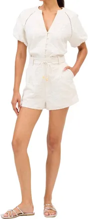 Allison New York Embroidered Josephine Top In White