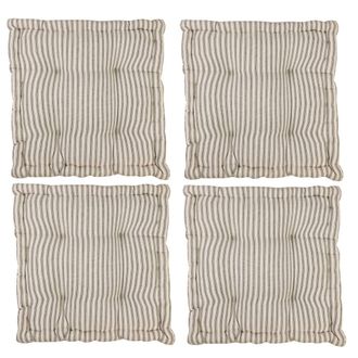 Dibor Set of 4 Giant Grey Striped Indoor Dining Chair Seat Pad Cushions L50cm x W50cm | Size: 50 cm x 50 cm