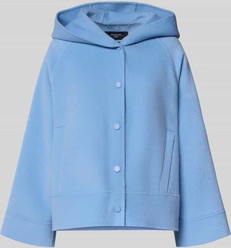 Max Mara Boxy Fit Wolljacke mit Kapuze Modell OLIATO in Hellblau, Gr&ouml;&szlig;e 34
