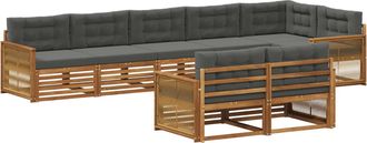 vidaXL Conjunto De Sof&aacute;s De Exterior 8 Uds. Natural Y Antracita Vidaxl