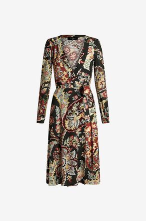 Etro Midilanges Wickelkleid aus Cr&ecirc;pe mit floralem Paisley-Print