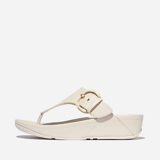 FitFlop Womens Lulu Resin Buckle Toe Post Sandal In Paris Beige
