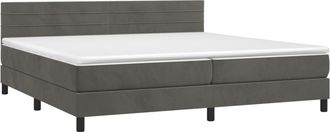 vidaXL Cama Box Spring Con Colch&oacute;n Terciopelo Gris Oscuro 200x200 Cm Vidaxl
