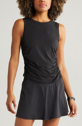 Zella Breathe Ruched Tank in Black at Nordstrom, Size Xx-Large