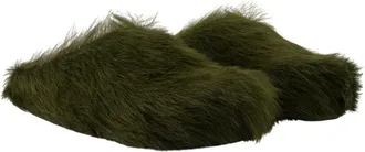 Marni Mens Fussbett Sabot Flat Green Calfskin
