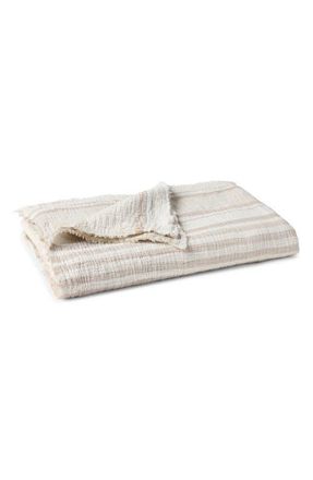 Coyuchi Topanga Organic Cotton Matelass&eacute; Throw Blanket in Terra Stripe at Nordstrom