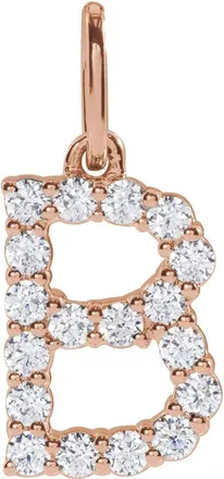 Diamond2Deal 14k Gold 1/4ct Lab-Grown Diamond Initial B Pendant