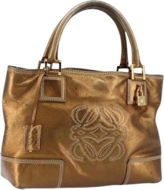 Loewe Pre-owned Handbags, female, Brown, Size: ONE SIZE Pre-owned Leather Handbag