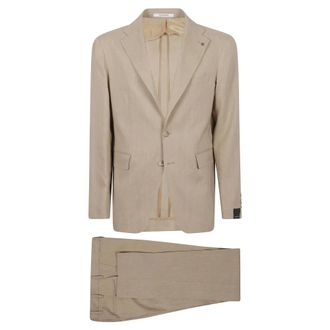 Tagliatore Heren, Pakken, Beige, Maat: XL Leer