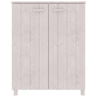 Berkfield Home Shoe Cabinet HAMAR White 85x40x108 cm Solid Wood Pine | Size: 85 x 40 x 108 cm