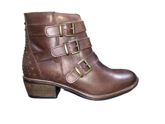 Eric Michael Womens Sparta Moto Boots In Brown Leather