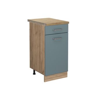 Vicco Mueble Bajo De Cocina R-line, Gris Azulado, 40 Cm, Et Roble