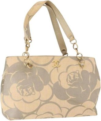 Chanel Pre-owned Shoulder Bags, female, Beige, Size: ONE SIZE Pre-owned Leather Shoulder Bag