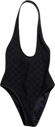 Gucci Ba&ntilde;ador Estampado GG de Tejido El&aacute;stico - Swimwear - Mujer - Negro - L