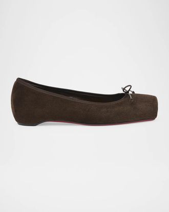 Christian Louboutin Cassia Nodo Suede Ballerina Flats