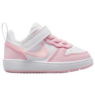 Nike Girls Court Borough Low Recraft - Girls Toddler Basketball Shoes Pink Foam/White Size 10.0