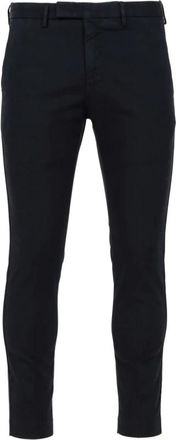 Pantaloni Torino Blauwe Katoenen Gabardine Maatwerk Broek - Heren - Chinos - Blauw - M - Katoen - Broeken