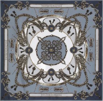 Dolce & Gabbana Zijden Sjaal met Logo Print - Dames - Zijden sjaals - Blauw - ONE Size - Accessoires