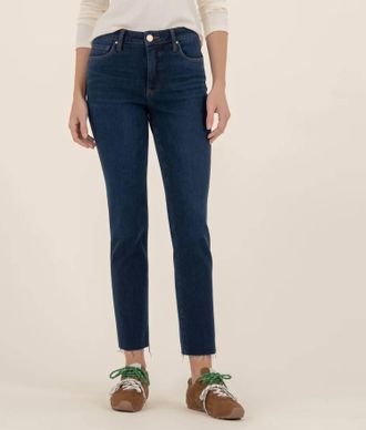 Kut from the Kloth Reese High Rise Ankle Straight Jeans In Courageously Wash