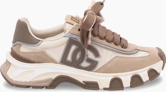 Dolce & Gabbana Mens Mixed Material Sneakers Beige - Cream - Size: 9.5