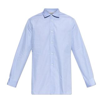 Jil Sander Formal Shirts, male, Blue, Size: XL Loose-fit shirt